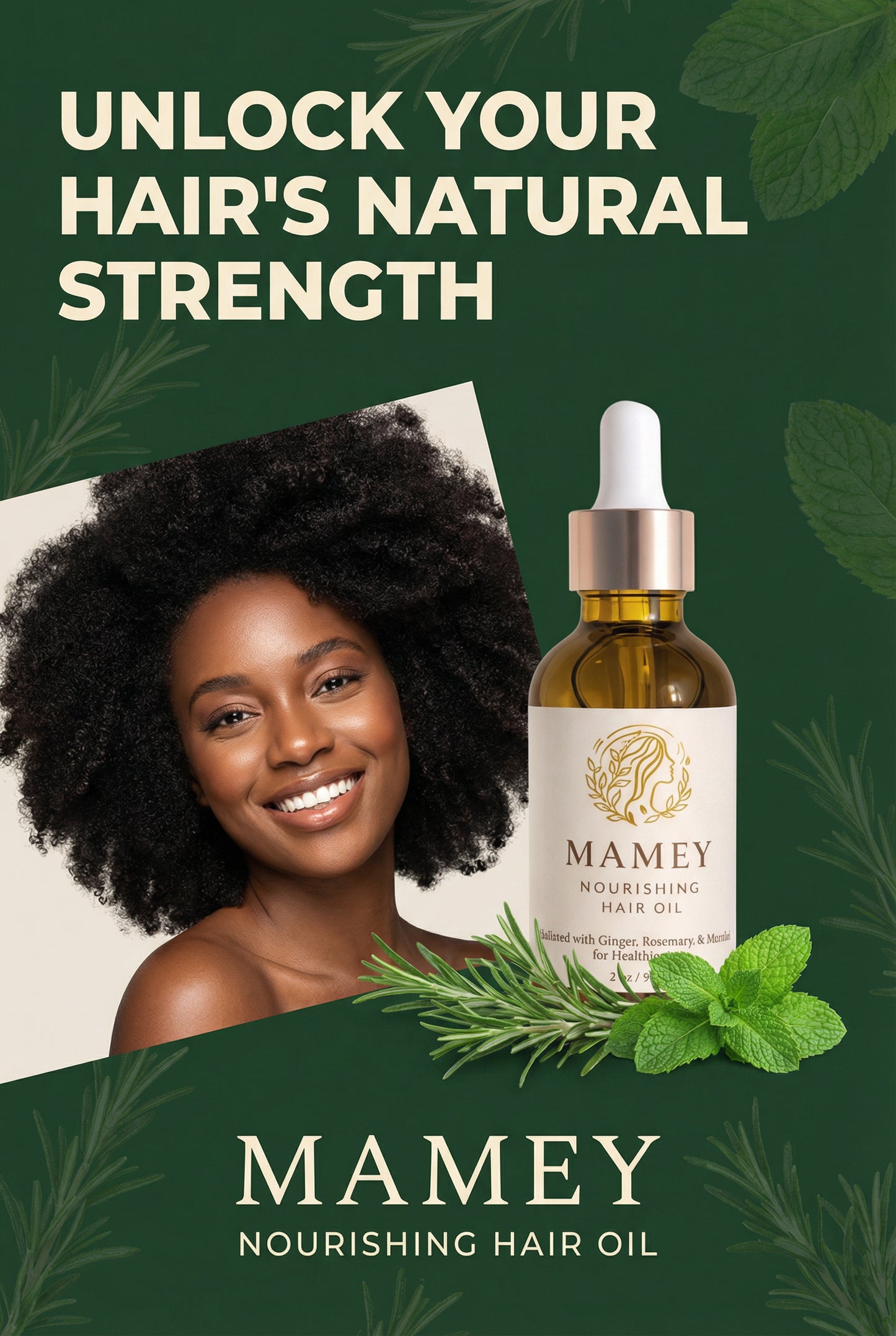 MAMEY Hair Growth Oil Bundle | 2-Pack Nourishing Hair & Scalp Oil with Rosemary, Ginger & Mint