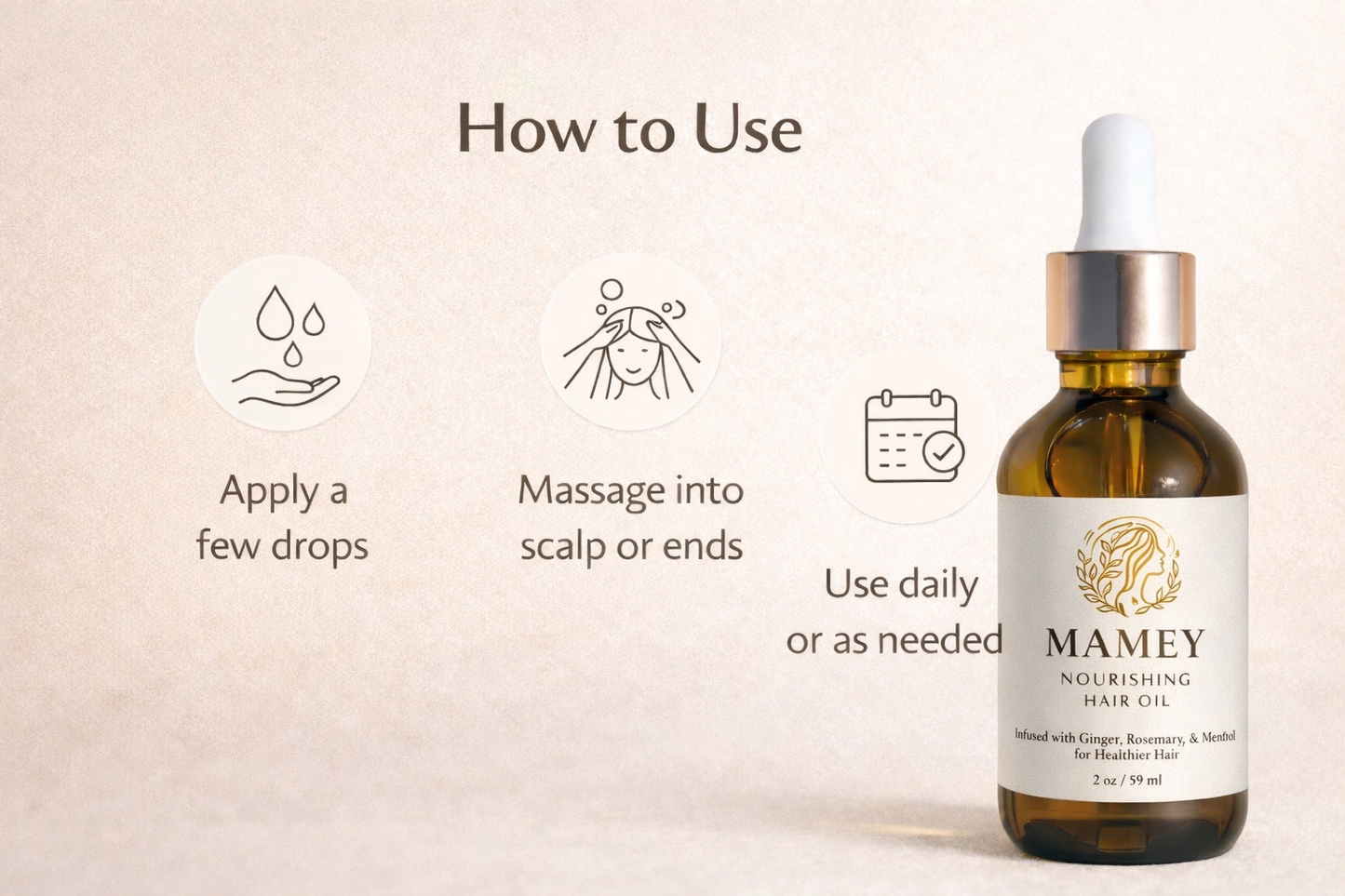 MAMEY Hair Growth Oil Bundle | 2-Pack Nourishing Hair & Scalp Oil with Rosemary, Ginger & Mint