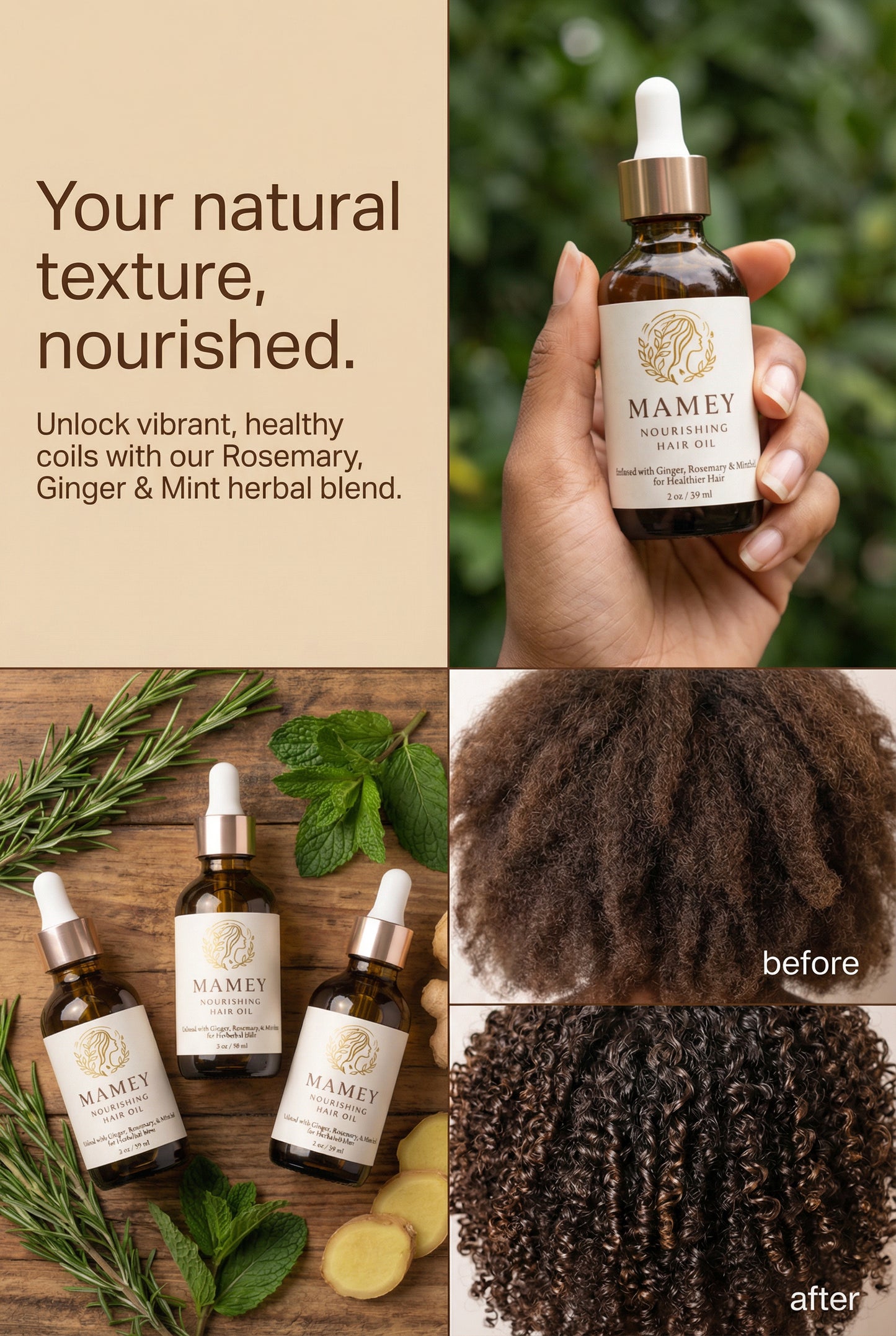 MAMEY Hair Growth Oil Bundle | 2-Pack Nourishing Hair & Scalp Oil with Rosemary, Ginger & Mint